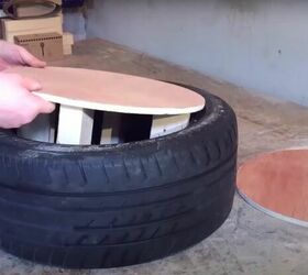 turn trash into treasure with this car tyre stool, Drop into the Tire