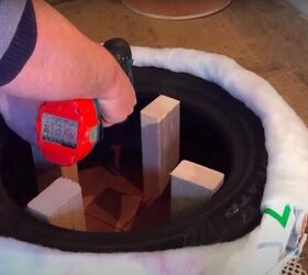 turn trash into treasure with this car tyre stool, Attach the Cushion