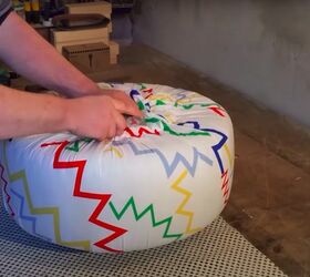 turn trash into treasure with this car tyre stool, Remove Excess Fabric