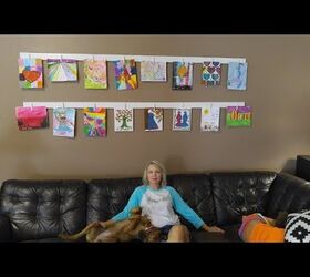 11 creative ways to save and display kids art, Build a living room display from pine boards