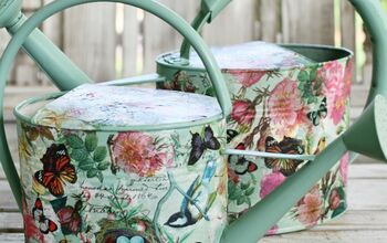 Watering Can Makeover With Decoupage and Napkins