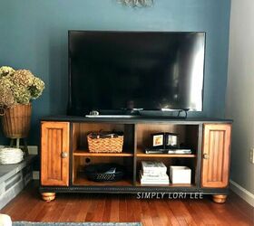 refinished cottage style entertainment center