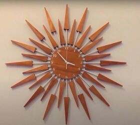 learn how to make a classic mid century modern sunburst clock, DIY Sunburst Clock