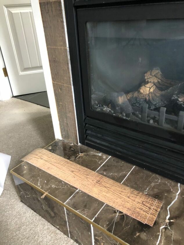 fireplace tile update with stickers
