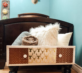 s 12 ways to decoupage ordinary items into extraordinary decor, Warm Cozy Blanket Bench Storage