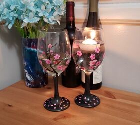 s 11 diy ideas to surprise your mom with this mother s day, Cherry Blossom Wine Glass