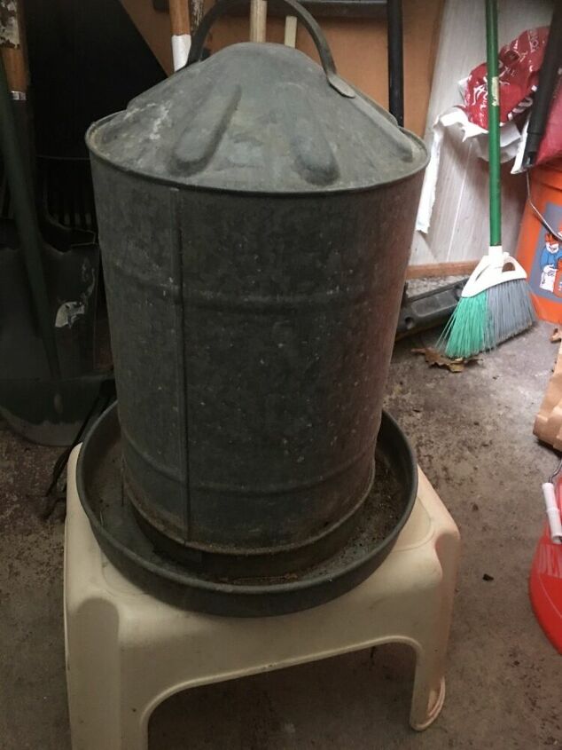 how do i convert a chicken feeder to a planter