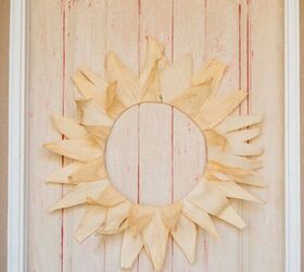 13 unique ways to make over your porch in time for summer, Upcycle a lamp shade into a corn husk wreath