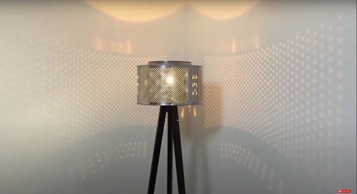 upcycle an old washing machine into a mid century modern floor lamp, DIY Mid Century Modern Floor Lamp