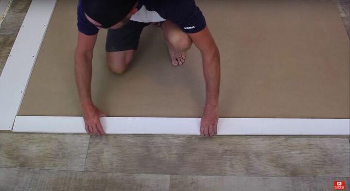 put together an easy modern farmhouse barn door in only 8 steps, Do the Side