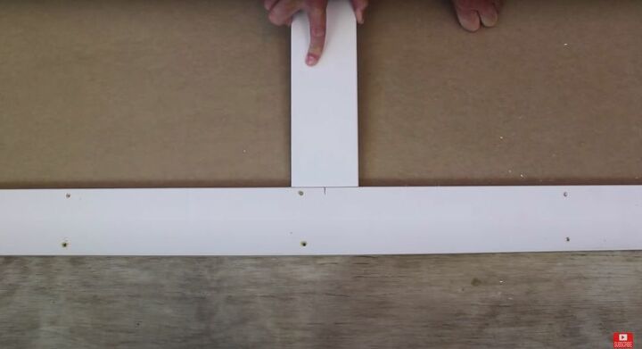 put together an easy modern farmhouse barn door in only 8 steps, Line up in the Middle