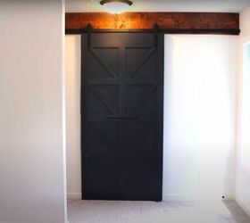 put together an easy modern farmhouse barn door in only 8 steps, Hang