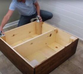 build an easy diy square farmhouse coffee table yourself, Add Casters