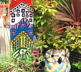 how to make some colourful yard art with a plank of wood, Yard art