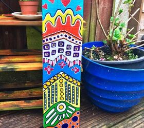 How to Make Some Colourful  Yard Art With a Plank of Wood!