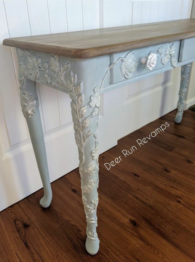 how to turn a mdf table into a work of art using paint moulds and clay