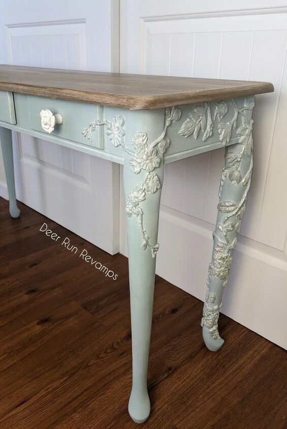 how to turn a mdf table into a work of art using paint moulds and clay