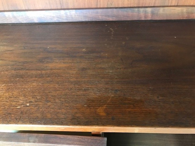 q how to repair waters stains on cabinet help