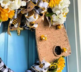 how to make a bee skep wreath