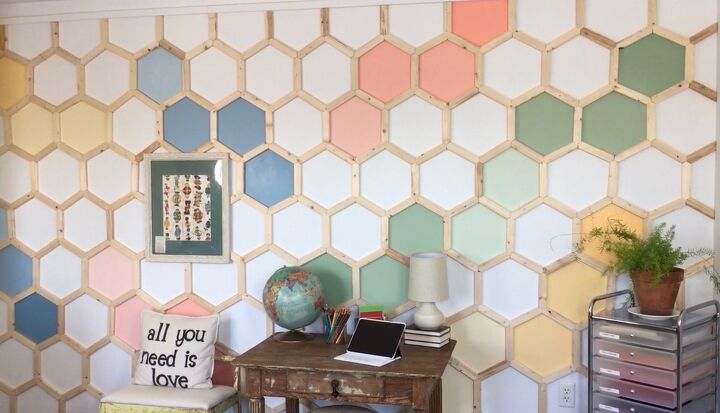 s 6 stunning ways to totally transform your boring blank walls, Hexagon Wall Treatment