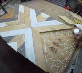 create recycled pallet wood wall art in 6 easy steps, Glue the Pallet Wood