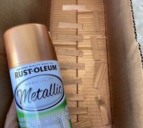 Spray paint wood tabs for this easy & pretty garden upgrade