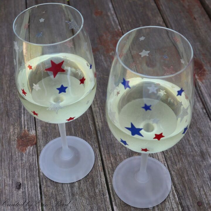 patriotic dollar store wine glasses