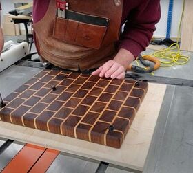how to create a stunning brick wall end grain cutting board, Screw on the Feet
