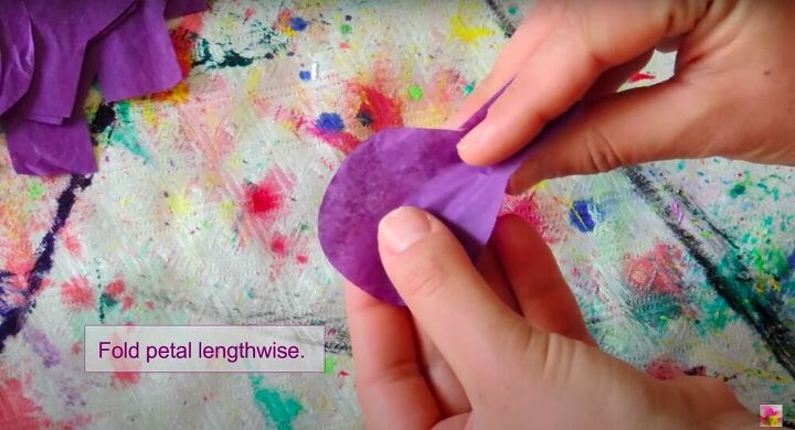 brighten your home with diy tissue paper wisteria room decor, Fold in Half Lengthwise