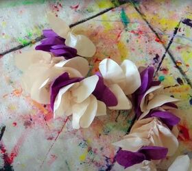 brighten your home with diy tissue paper wisteria room decor, Thread Different Colors Together