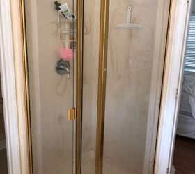 bathroom shower 80s gold