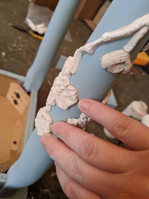 how to turn a mdf table into a work of art using paint moulds and clay