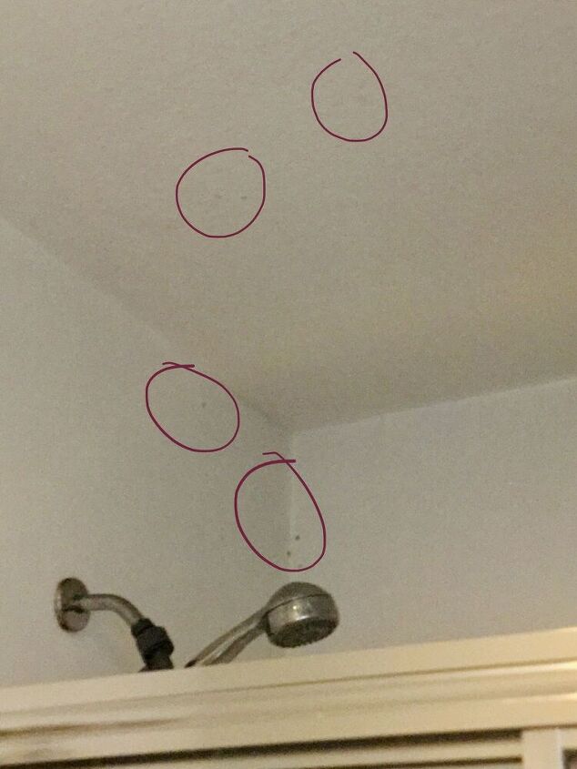 q how does one clean the spots on bathroom ceiling