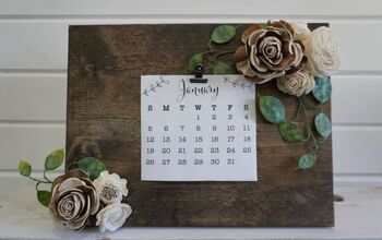 Idea rápida de regalo - ¡Calendario de tablero de madera con flores de madera!