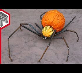 Create Spooky Outdoor Halloween Decor With Two Pumpkins and Rebar