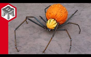 Create Spooky Outdoor Halloween Decor With Two Pumpkins and Rebar