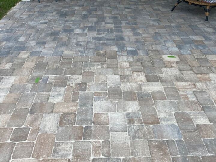 newly installed pavers are a different color