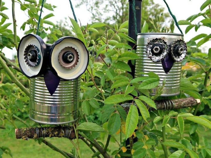 DIY tin can owls