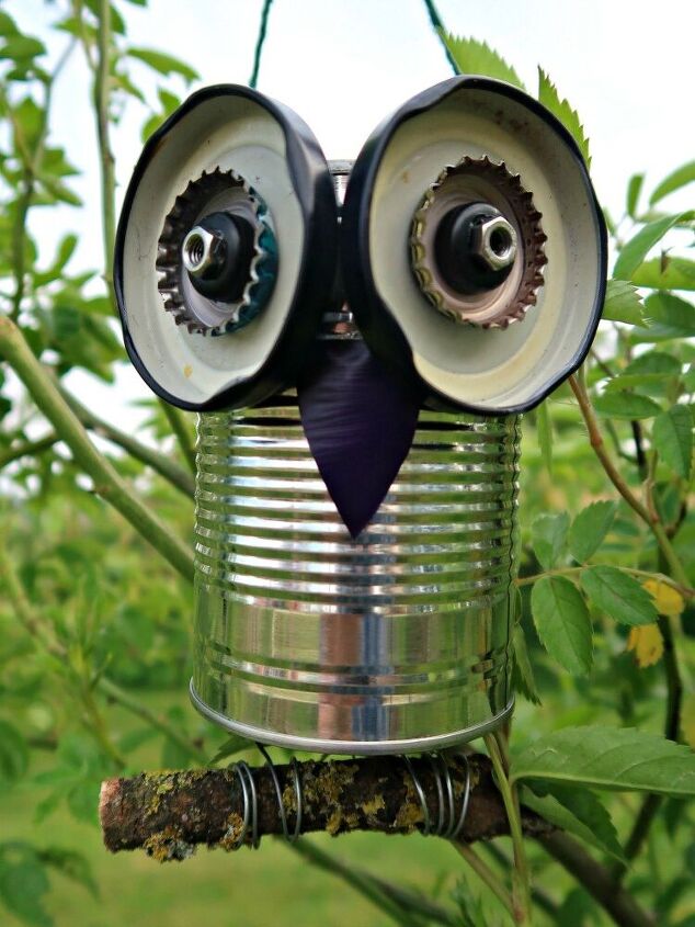 how to make a recycled tin can owl