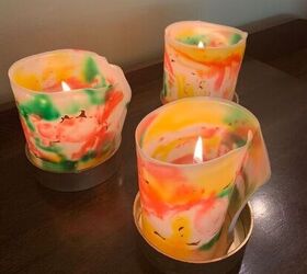 s 10 clever ways you can update your home decor without spending a dime, Use non flammable glue to make pretty luminaries