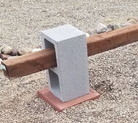 cinder block fence with 4x4 s