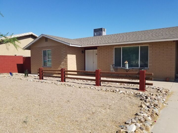 cinder block fence with 4x4 s