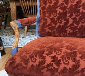 how to paint chair upholstery fabric, Tape up areas where you don t want to paint