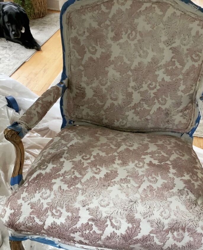how to paint chair upholstery fabric, After the first coat