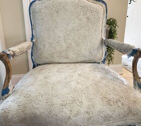 how to paint chair upholstery fabric, I LOVE the glaze on the textured fabric