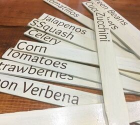 recycled stir sticks turned garden markers