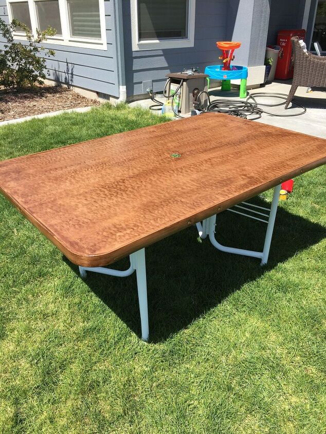 turn a glass top table into a wood top like magic