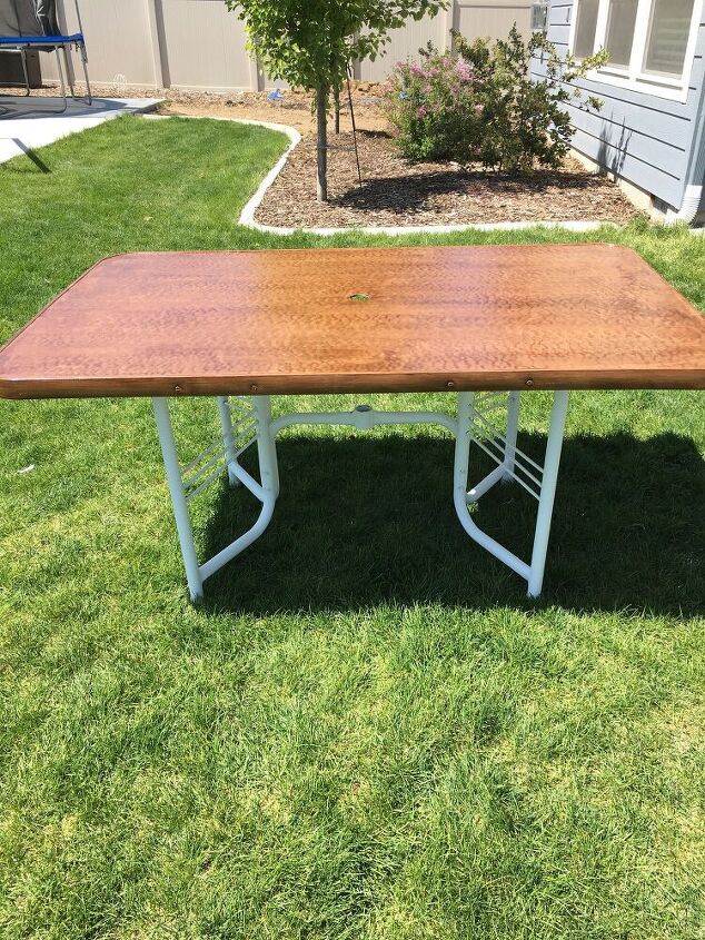 turn a glass top table into a wood top like magic