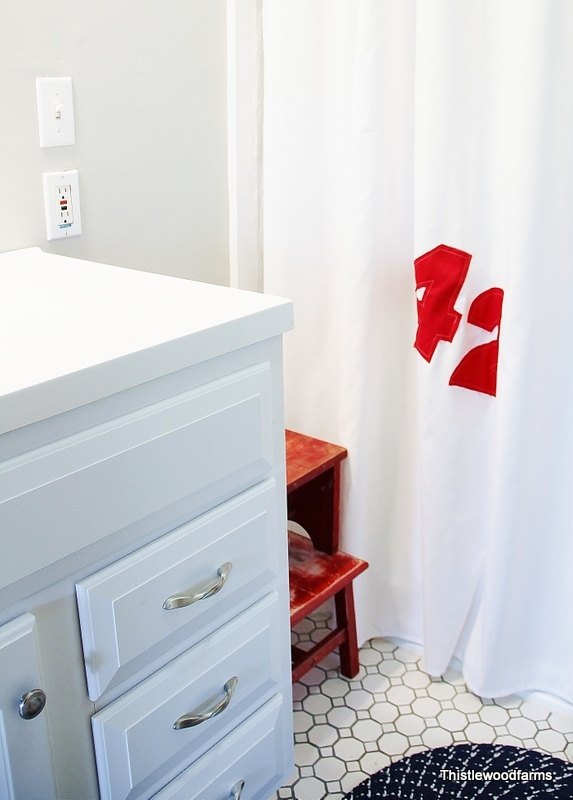 diy numbered shower curtain