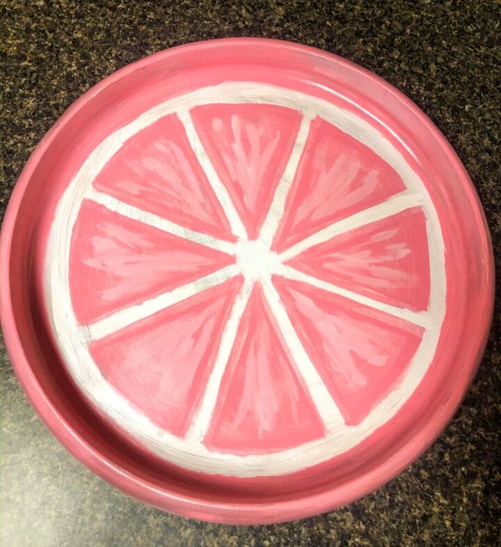 repurposed pink lemon tray